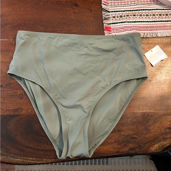 Catherine Malandrino Bikini Bottom Swim High Waisted Olive Green NWT Size S - Picture 1 of 5
